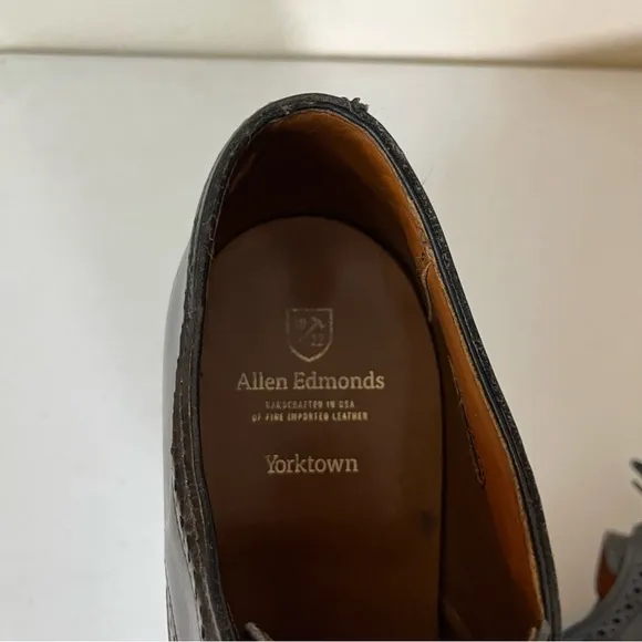 ALLEN EDMONDS 'YORKTOWN' MEN’S BLACK LEATHER CAP TOE OXFORD DRESS SHOES 10