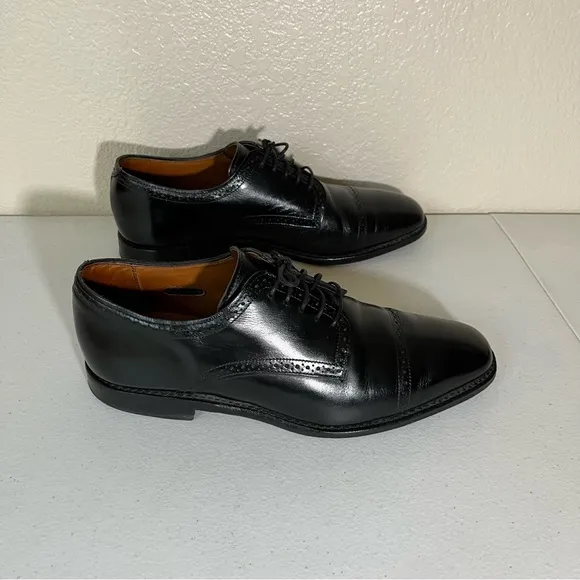 ALLEN EDMONDS 'YORKTOWN' MEN’S BLACK LEATHER CAP TOE OXFORD DRESS SHOES 10
