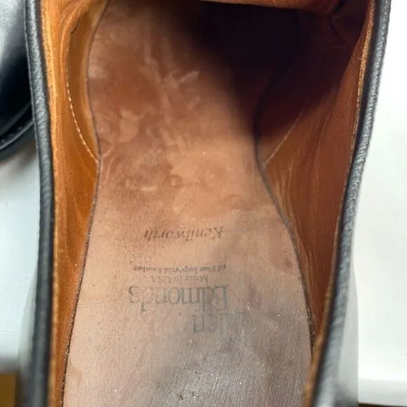 Allen Edmonds Kenilworth‎ Black Plain Toe Blucher Dress Shoes Men’s Size 9.5 3E