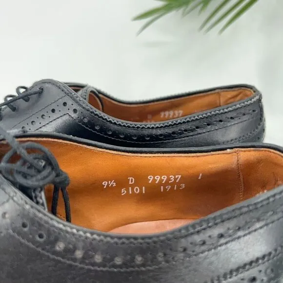 Allen Edmonds Lexington Oxford Mens 9.5 D Black Leather Dress Shoes Cap Toe