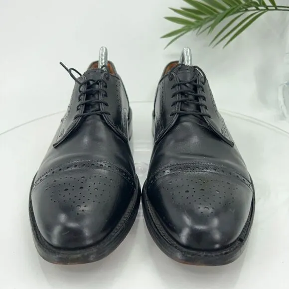 Allen Edmonds Lexington Oxford Mens 9.5 D Black Leather Dress Shoes Cap Toe