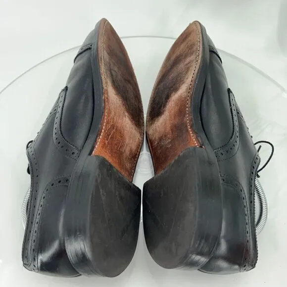 Allen Edmonds Lexington Oxford Mens 9.5 D Black Leather Dress Shoes Cap Toe