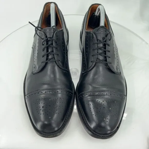 Allen Edmonds Lexington Oxford Mens 9.5 D Black Leather Dress Shoes Cap Toe