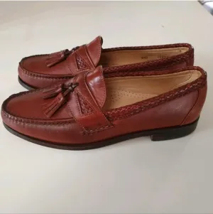 Allen Edmunds Mayfield Brown Loafer Shoe Tassel Size 8.5 D USA Made