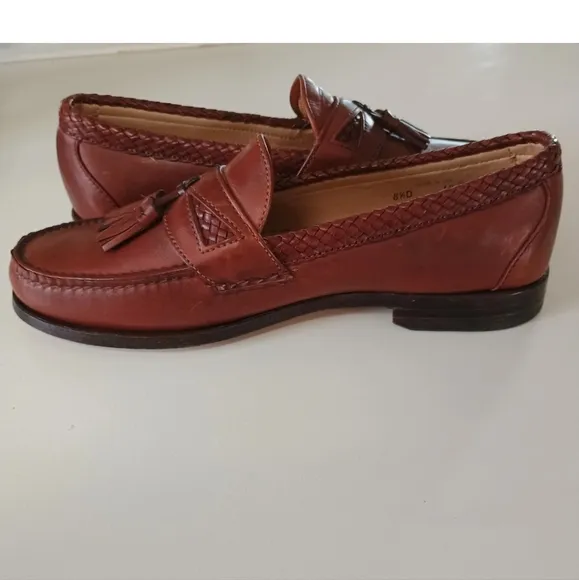 Allen Edmunds Mayfield Brown Loafer Shoe Tassel Size 8.5 D USA Made