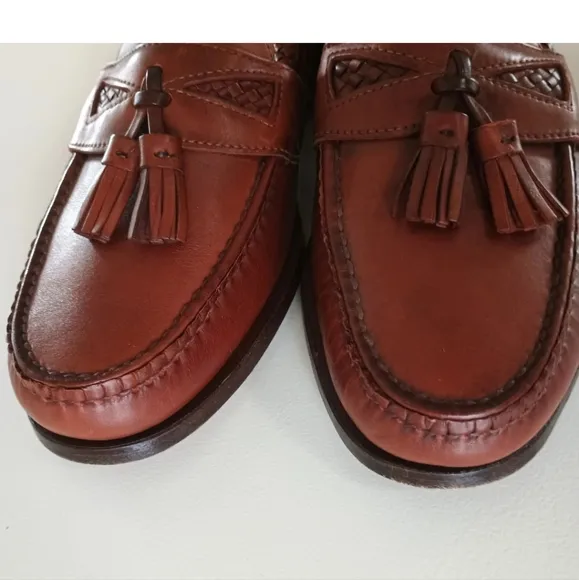 Allen Edmunds Mayfield Brown Loafer Shoe Tassel Size 8.5 D USA Made