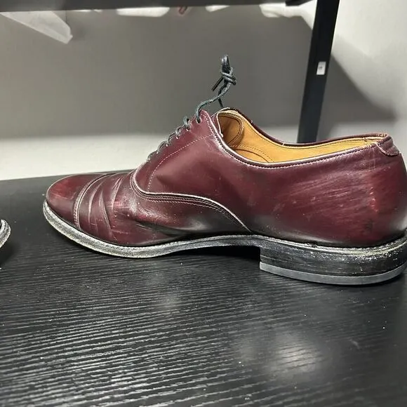 Allen Edmonds Park Avenue Mens Size 10.5 D Burgundy Cap Toe Oxford Dress Shoes