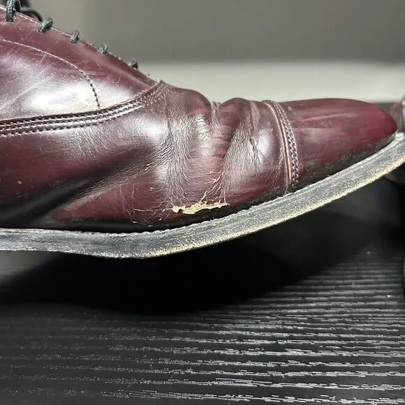 Allen Edmonds Park Avenue Mens Size 10.5 D Burgundy Cap Toe Oxford Dress Shoes