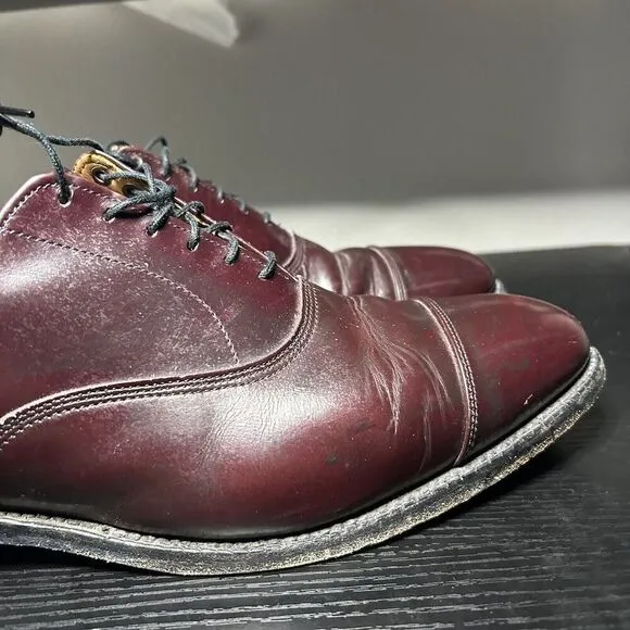 Allen Edmonds Park Avenue Mens Size 10.5 D Burgundy Cap Toe Oxford Dress Shoes
