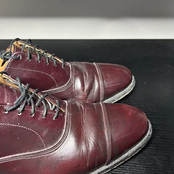 Allen Edmonds Park Avenue Mens Size 10.5 D Burgundy Cap Toe Oxford Dress Shoes