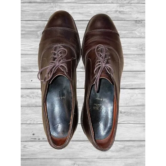 Allen Edmonds Park Avenue Shoes Men’s Size 11 D Brown Cap Toe Tie Up 5845