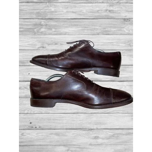 Allen Edmonds Park Avenue Shoes Men’s Size 11 D Brown Cap Toe Tie Up 5845