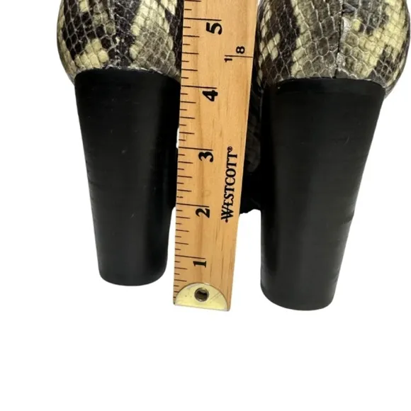 AllSaints Boots Womens Size 7 Ana Snake Embossed Leather Lug Sole Platform Y2K