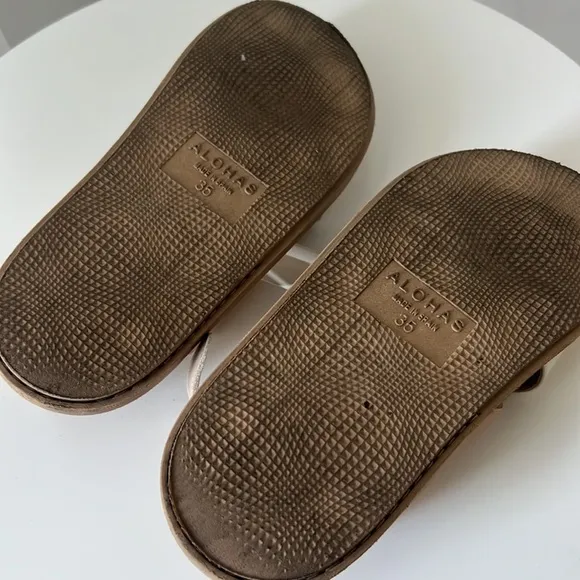 ALOHAS Marshmallow Bicolor Stone Beige Sandal Size W 5