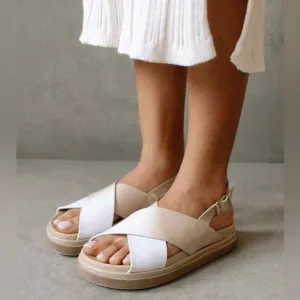ALOHAS Marshmallow Bicolor Stone Beige Sandal Size W 5