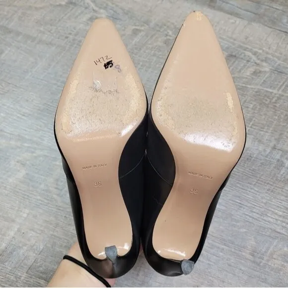 Altuzarra solid black leather Davidson heeled mules