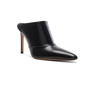 Altuzarra solid black leather Davidson heeled mules