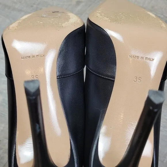 Altuzarra solid black leather Davidson heeled mules