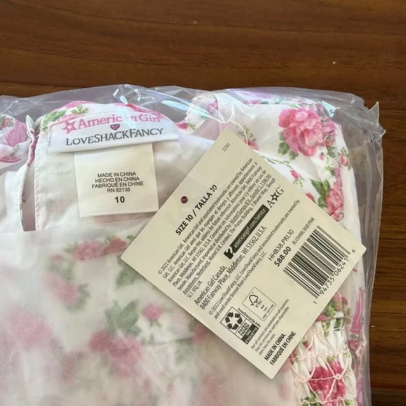 American Girl Pink Floral Kids Dress Set