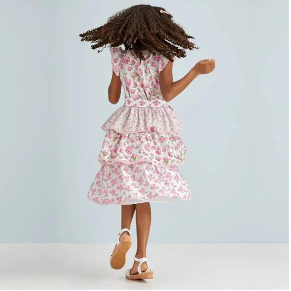 American Girl Pink Floral Kids Dress Set