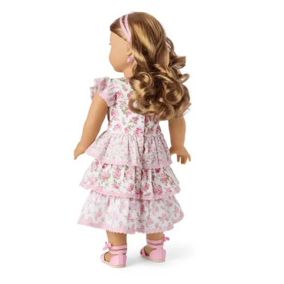 American Girl Pink Floral Kids Dress Set