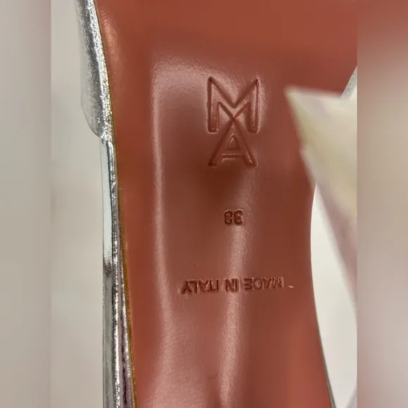 Amina Muaddi Rosie Glass-Effect With Crystal Embellishment Heeled Sandals * Read