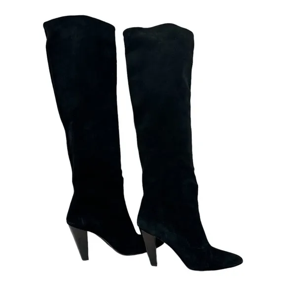 &amp; Other Stories black suede tall heel pull on boots size 9