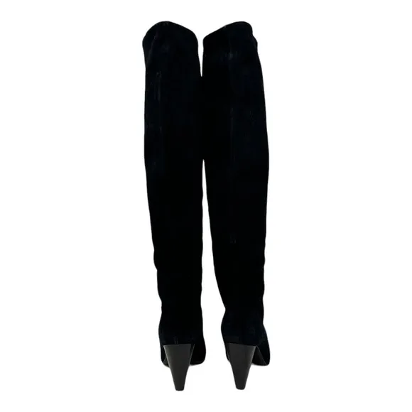 &amp; Other Stories black suede tall heel pull on boots size 9