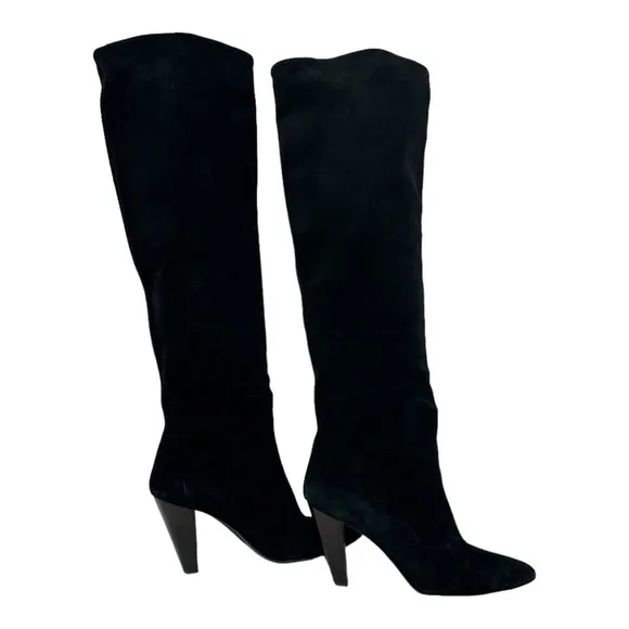 &amp; Other Stories black suede tall heel pull on boots size 9