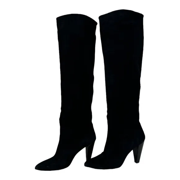 &amp; Other Stories black suede tall heel pull on boots size 9