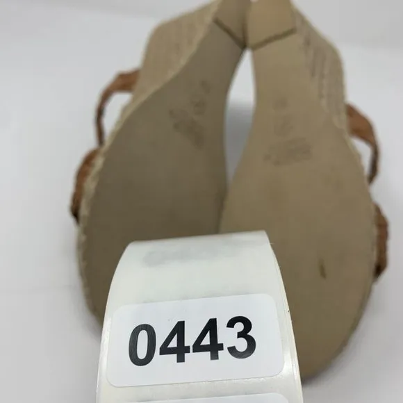 André Assous Aria Espadrille Wedge Sandals Women's 8.5‎ Brown Woven Leather 0443