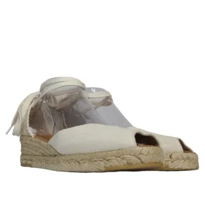 Andre Assous Peep Toe Lace Up Espadrille Wedge Sandals Size 8.5 NWOB