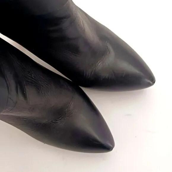Animale Brazil Blk Leather Platform Ankle Boot Harness Strap High Block Heel  37