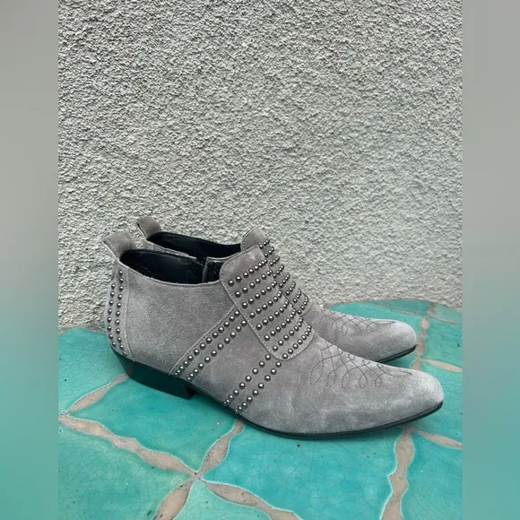 Anine Bing Grey Suede Charlie Boots