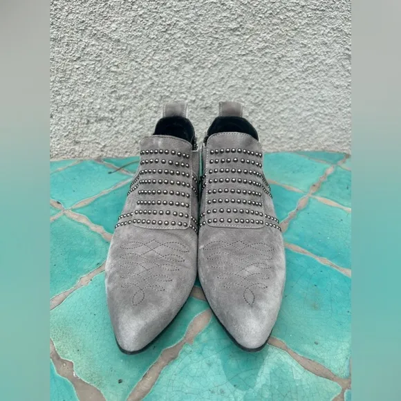 Anine Bing Grey Suede Charlie Boots