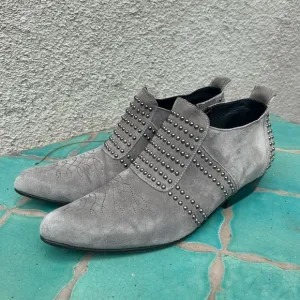 Anine Bing Grey Suede Charlie Boots