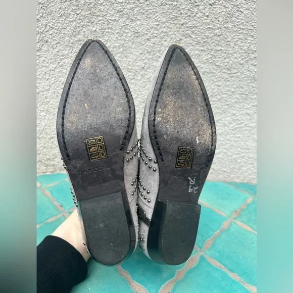 Anine Bing Grey Suede Charlie Boots