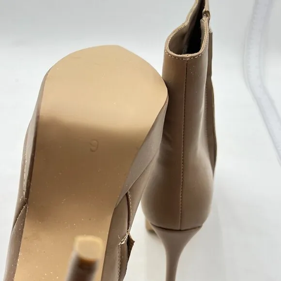 Ankle Boots For Women Pointed Toe High Heel Stiletto Heels Fall Booties Tan