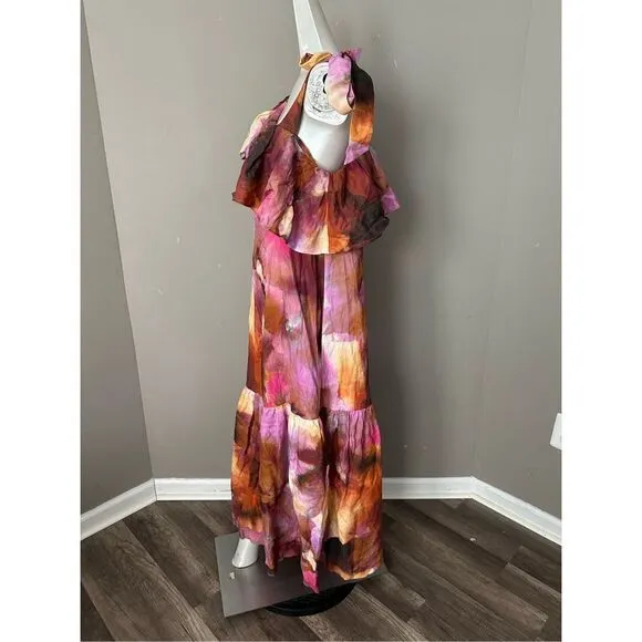 Anna Mason Cirque Painterly Belted Midi-Dress