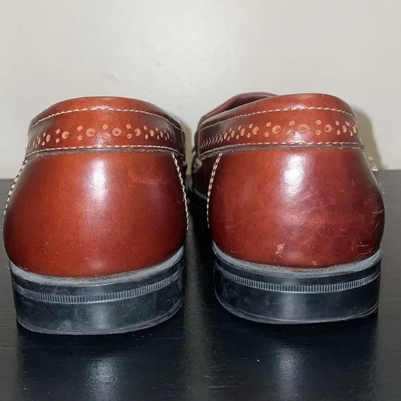 Anthropologie Bass Weejuns Brown Leather Tassel Loafers Comfort Shoes Size 9 D
