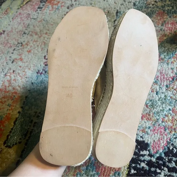 Anthropologie Espadrille Criss-Cross Slide Sandals size 40
