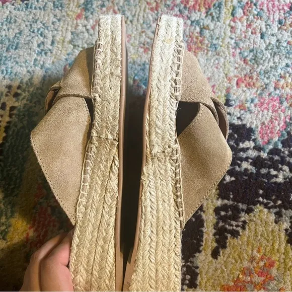 Anthropologie Espadrille Criss-Cross Slide Sandals size 40