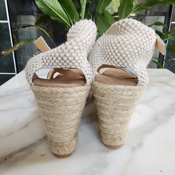 Anthropologie Maypol Suede Ankle Strap Espadrille Wedge Sandals