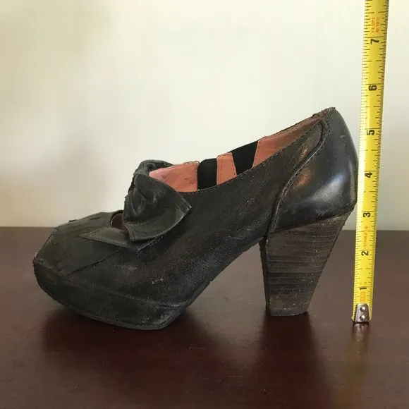 Anthropologie | Miss Albright Black Peep Toe Shoes