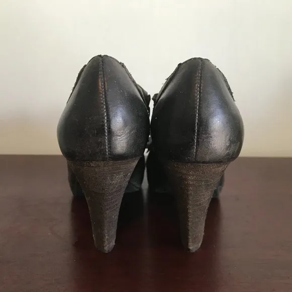 Anthropologie | Miss Albright Black Peep Toe Shoes