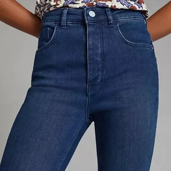 Anthropologie Pilcro 33T The Icon Flare Jeans Denim Dark 33 X36 Tall NWT