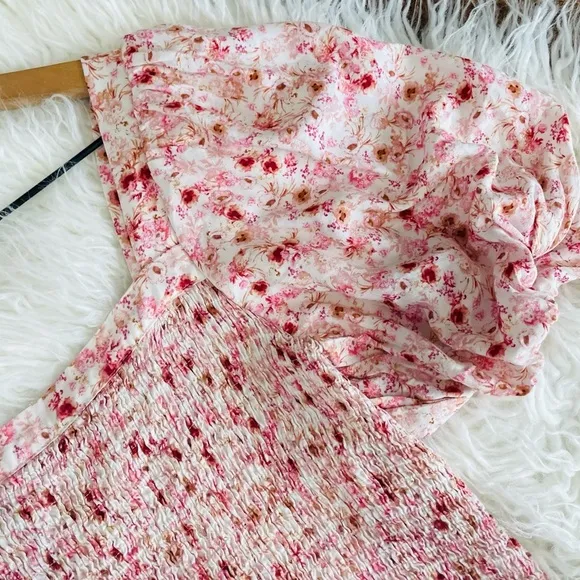 ANTHROPOLOGIE Smocked Floral Mini Dress Another Love Size Petite Medium