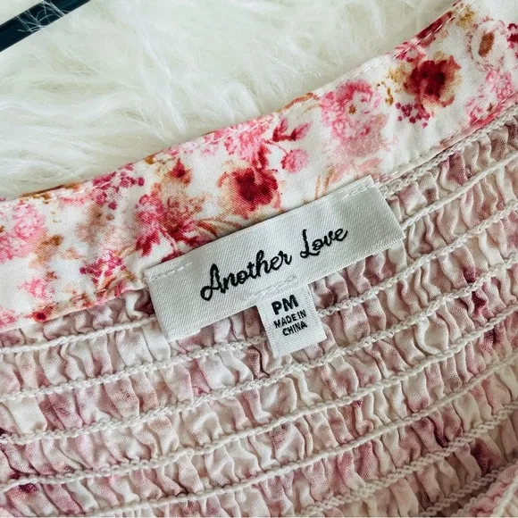 ANTHROPOLOGIE Smocked Floral Mini Dress Another Love Size Petite Medium