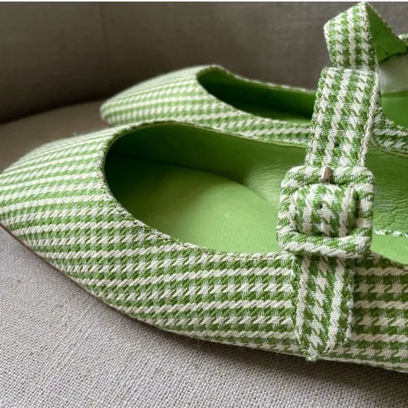 Anthropologie x Jeffrey Campbell Square Toe Gingham Maryjane Ballet Flats