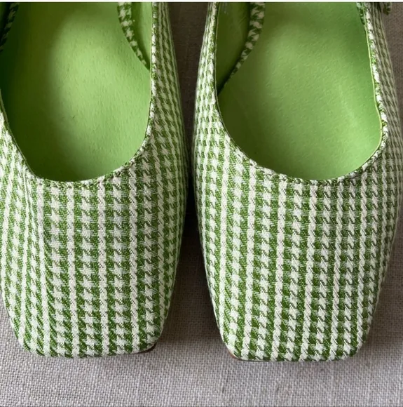 Anthropologie x Jeffrey Campbell Square Toe Gingham Maryjane Ballet Flats